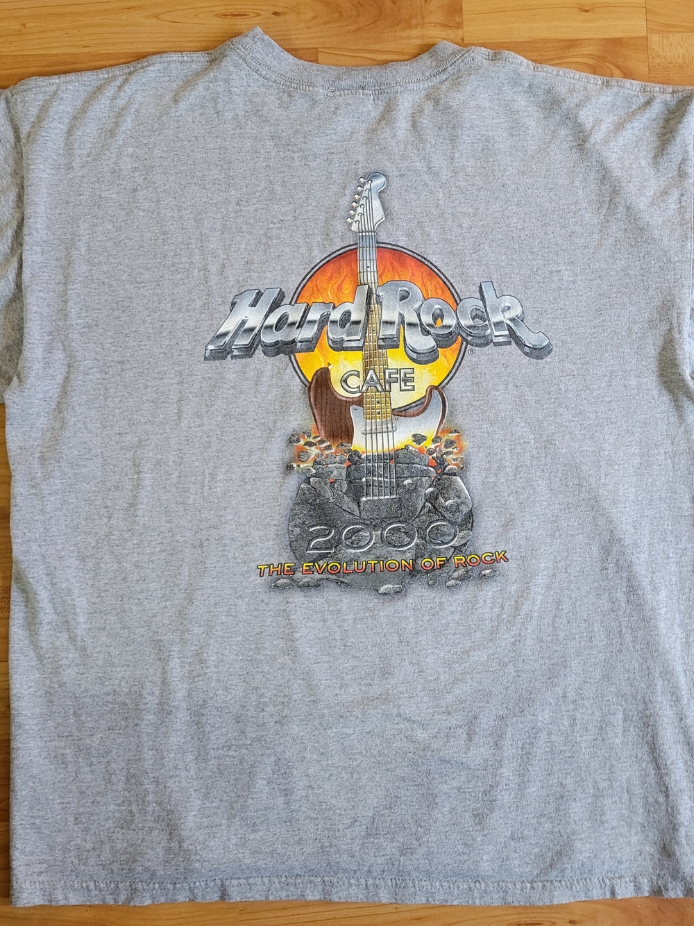 Y2K Hard Rock Cafe Washington DC The Evolution Of Rock Gray Graphic Tee, Size XL